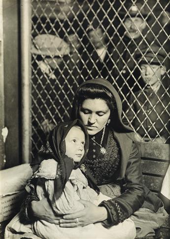 LEWIS W. HINE (1874-1940) Mother and child, Ellis Island [Italian Madonna].